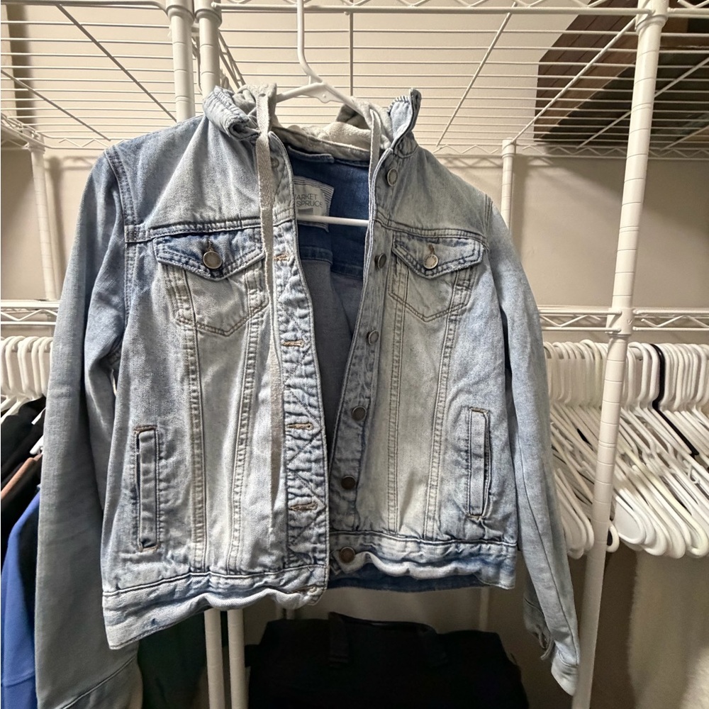 Market & Spruce Light Blue Bomber Jacket